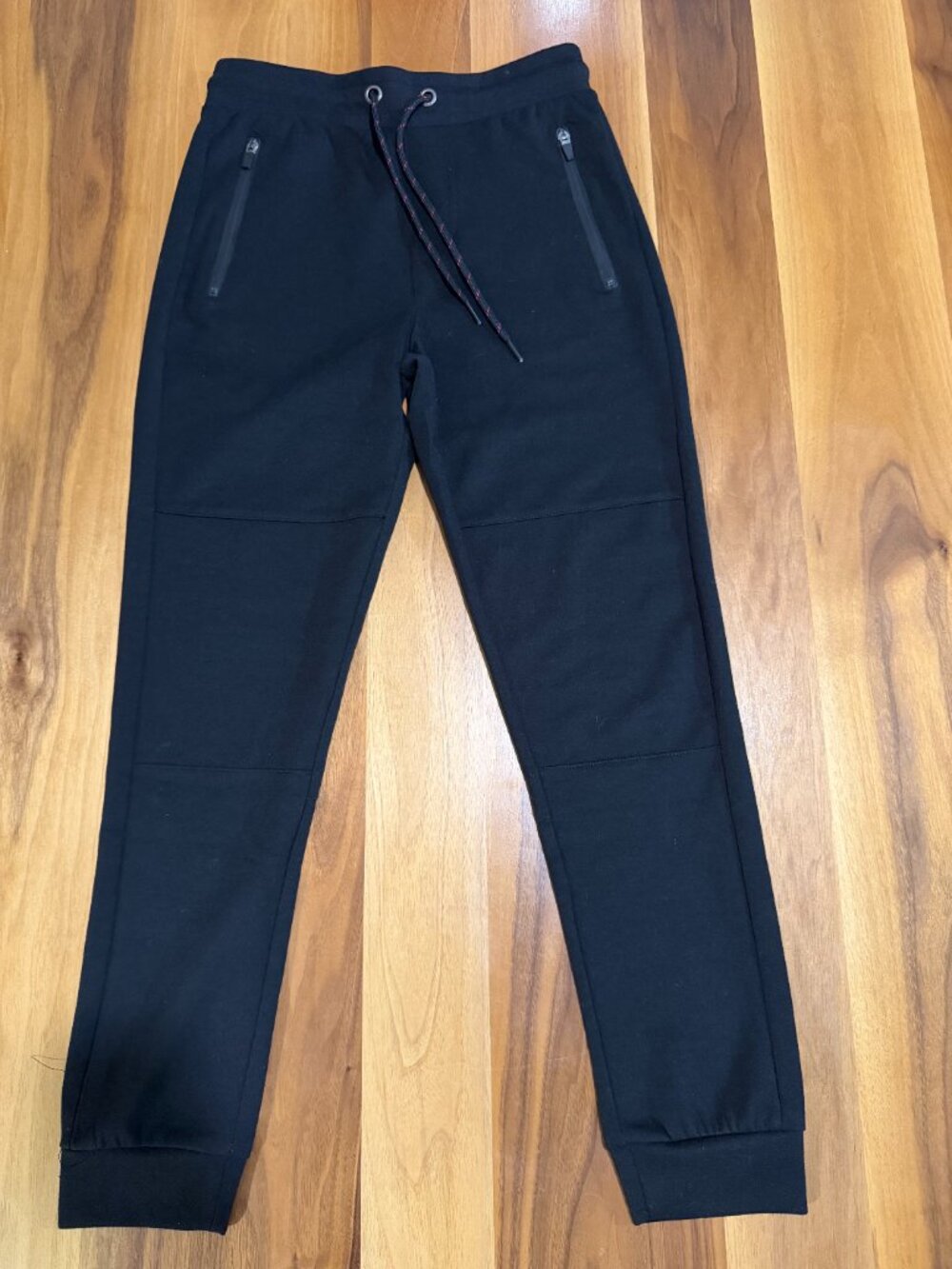 Aéropostale Men's Black Jogger Pants Activewear Drawstring Zip Pockets Tapered